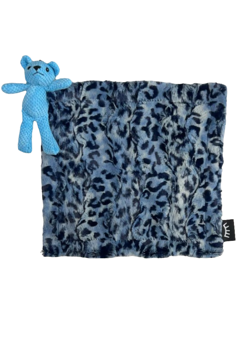 Leopard Navy Bear Minky Lovey