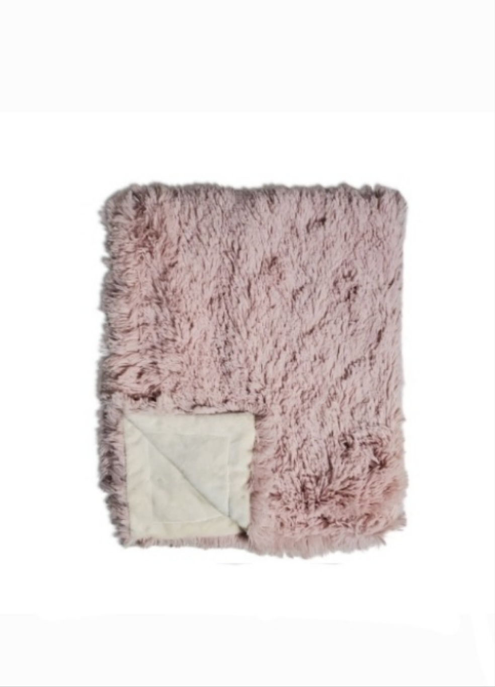 Shaggy Mauve Cream Minky Blanket