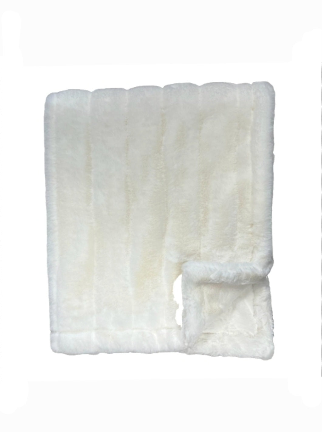 Fluffy Stripes Cream Minky Blanket
