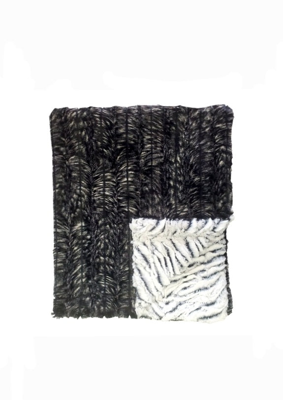 Hawk Zebra Black Minky Blanket