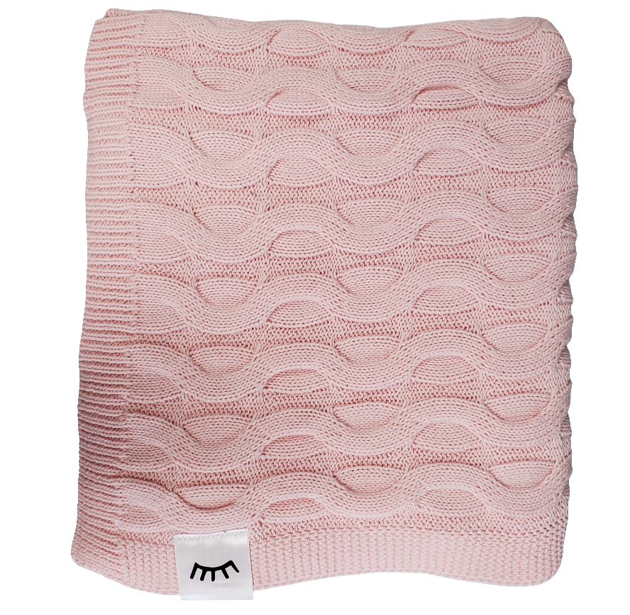 Cotton Knit Blanket - Mauve
