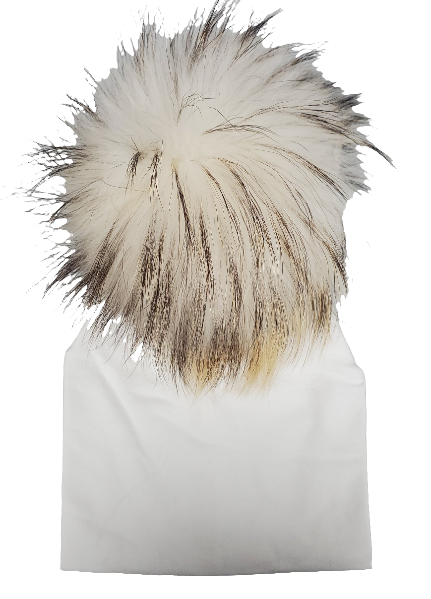Pom Cotton Hat- White/Cream - 0-4 Months