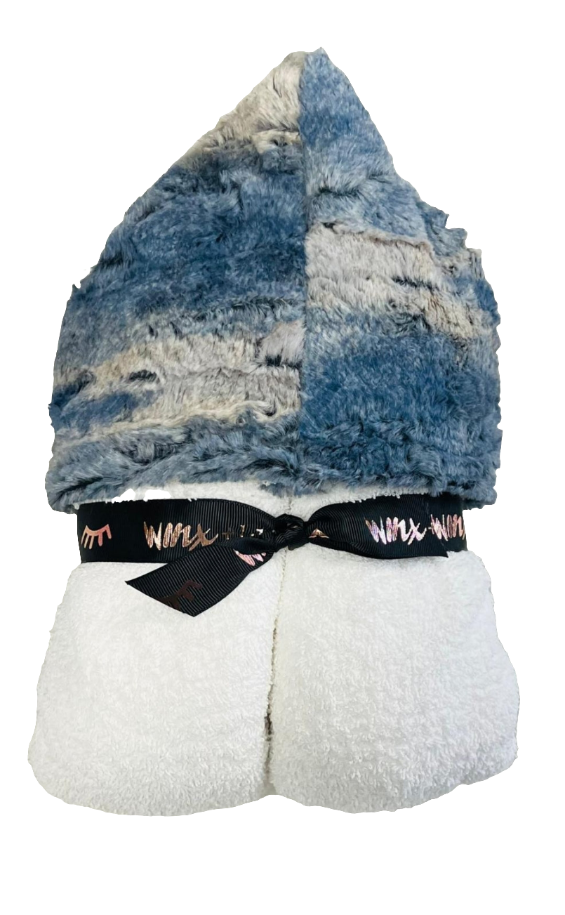 Ombre Navy White Hooded Towel