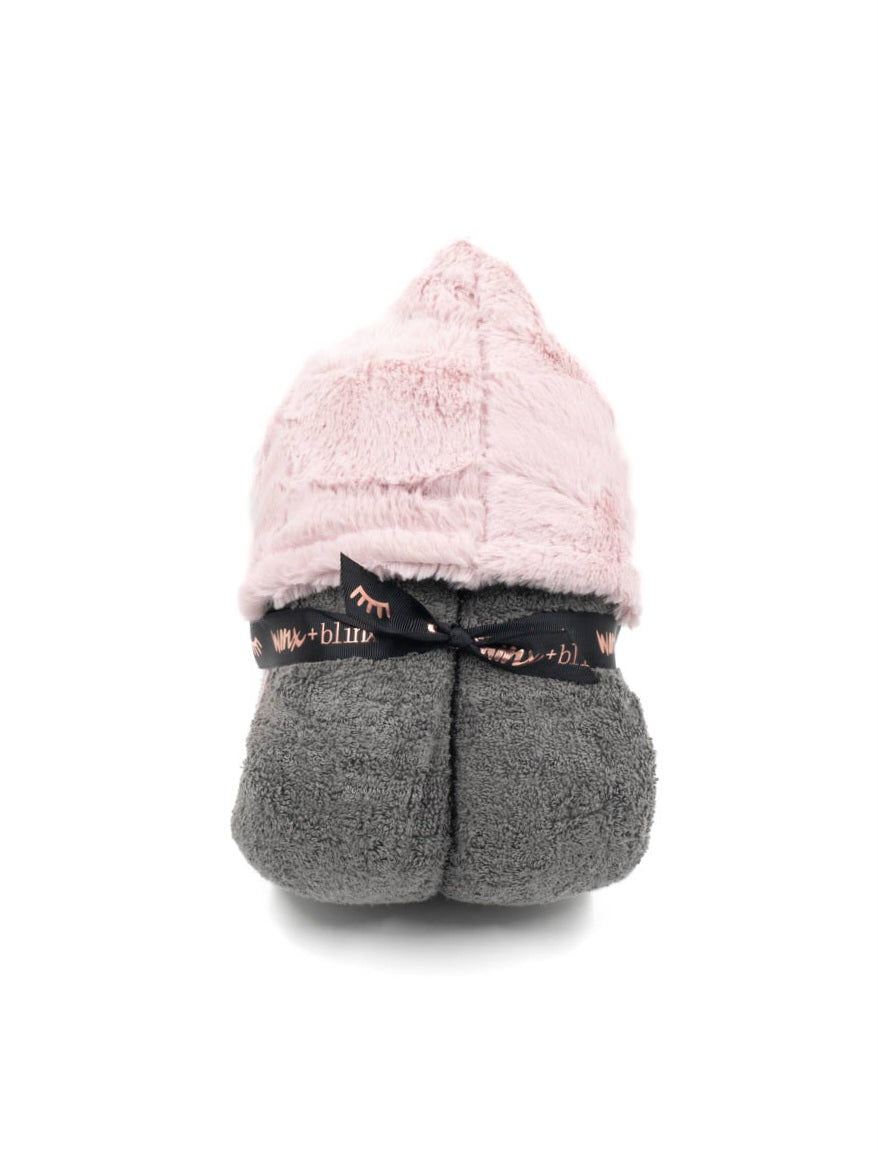 Cozy Blush Grey Hooded Towel