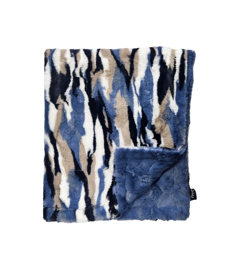 Himalayas Navy Minky Blanket