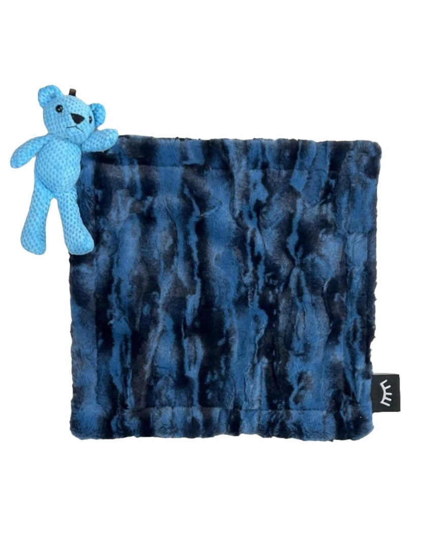 Marble Navy Bear Minky Lovey