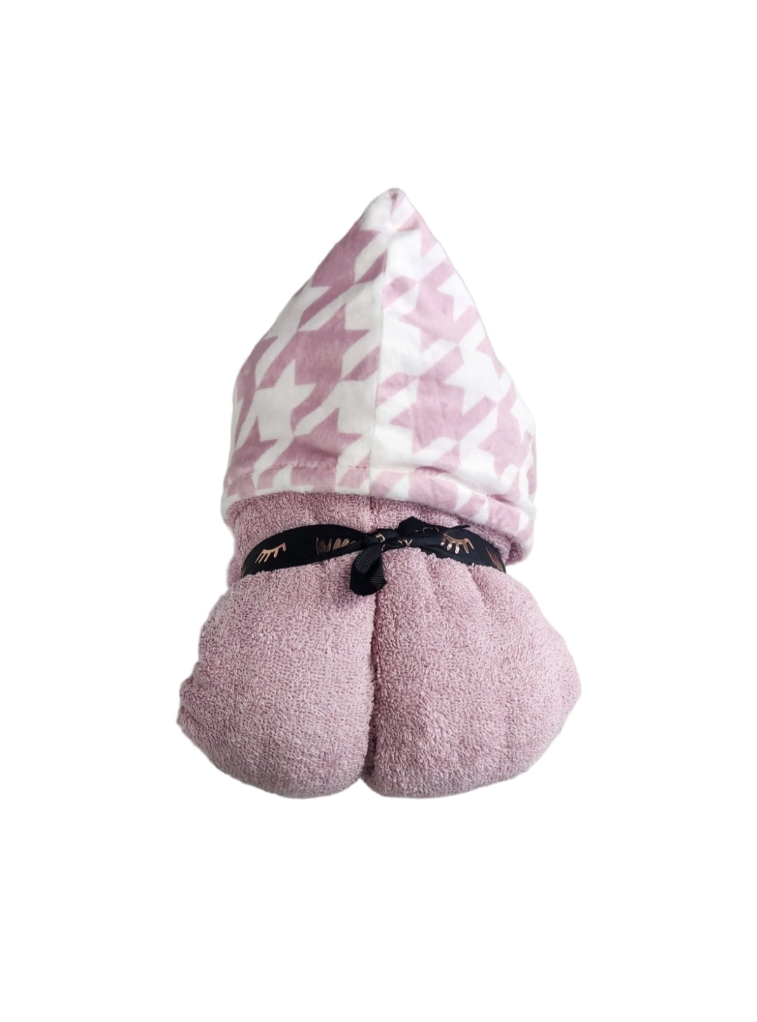 NEW Houndstooth Mauve Hooded Towel