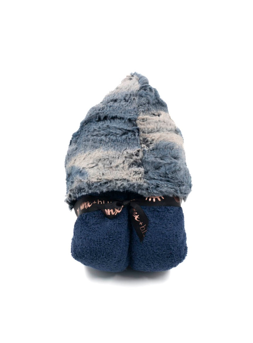 Navy Ombre Minky Hooded Towel