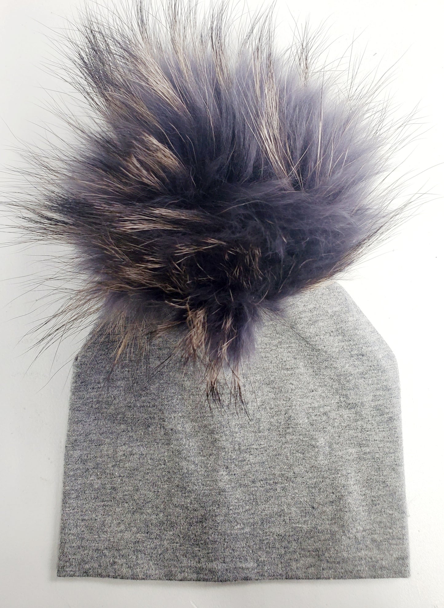 Pom Cotton Hat- Charcoal - 0-4 Months