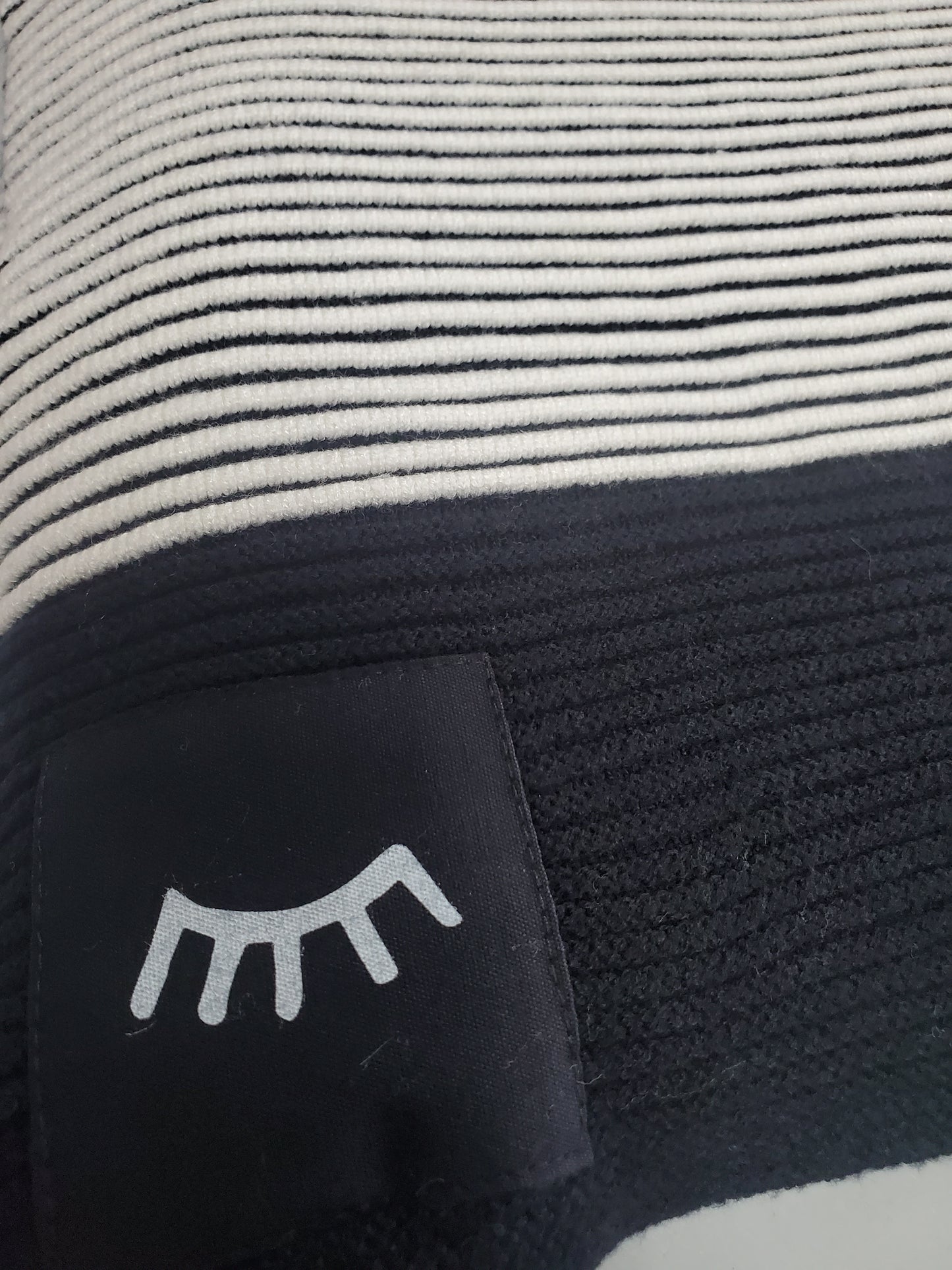 Stripes Black Cotton Knit Blanket 40"x40"