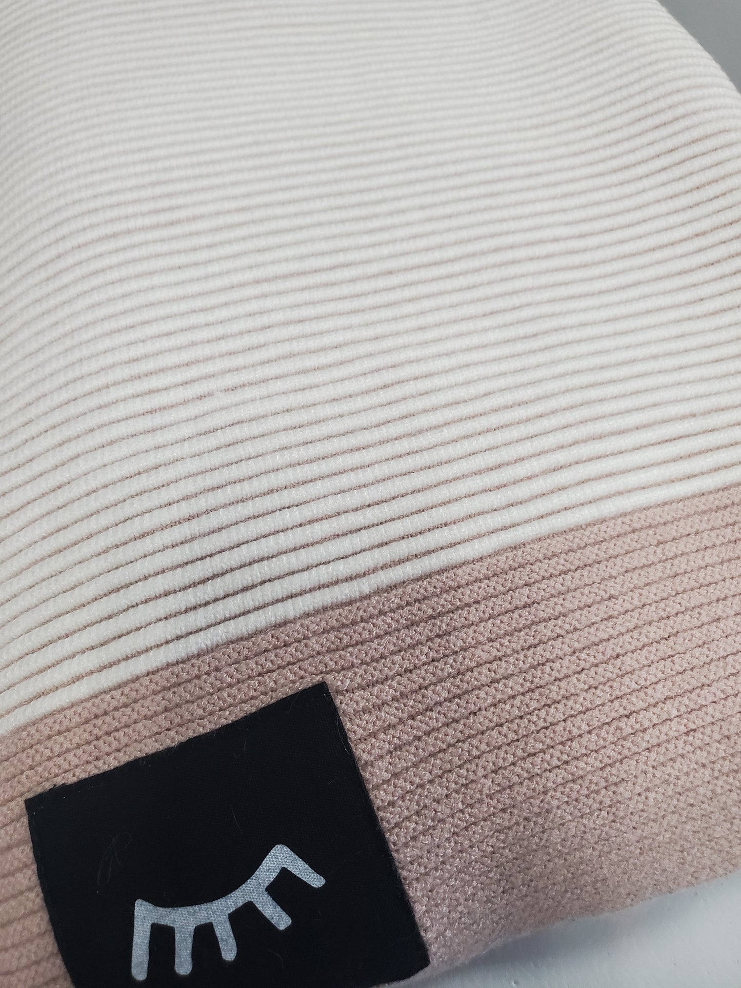 Stripes Taupe Cotton Knit Blanket 40"x40"