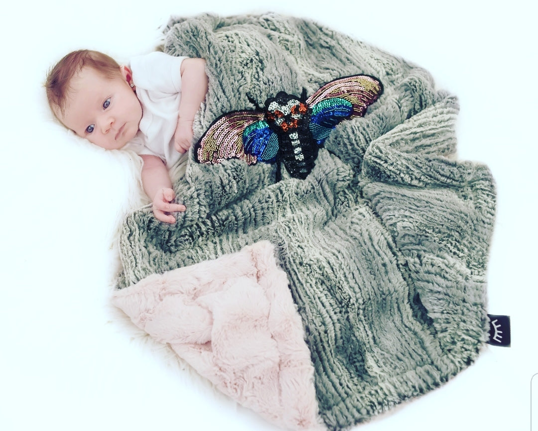 Butterfly Minky designer blanket