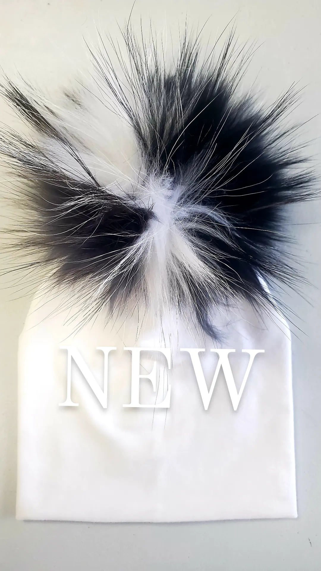 Pom Cotton Hat - Black/White/Grey
