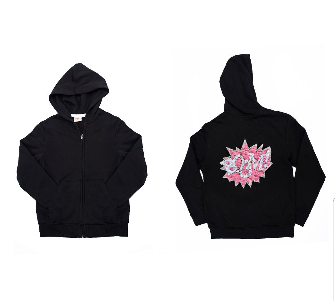 KIDS - Hot Pink "BOOM" Hoodie Sweatshirt | RTW