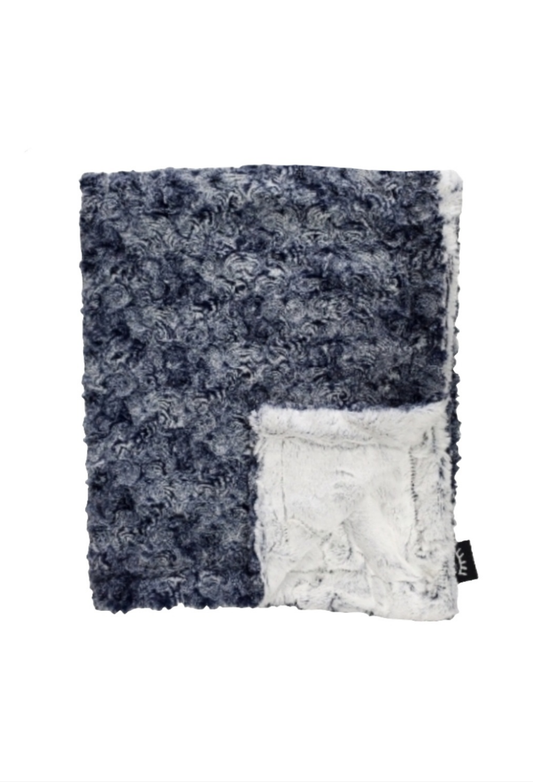 Swirl Navy Minky Blanket