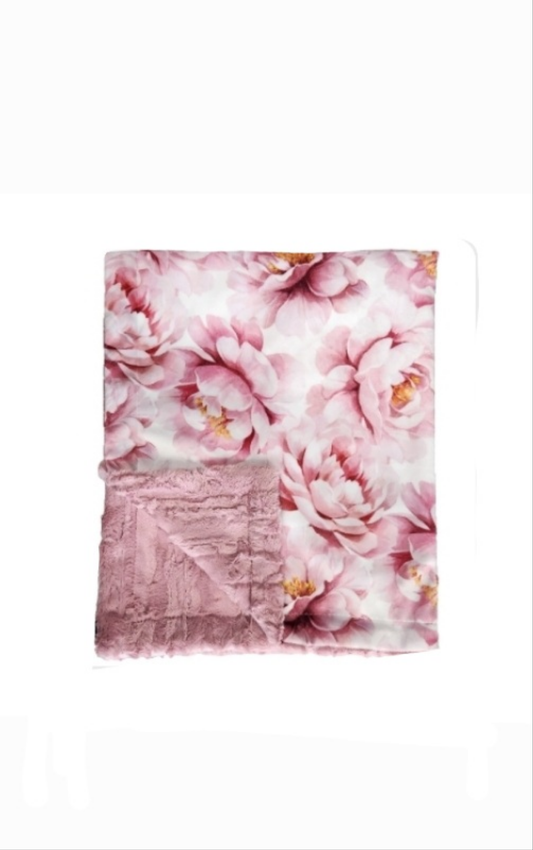 Floral Woodrose Minky Blanket