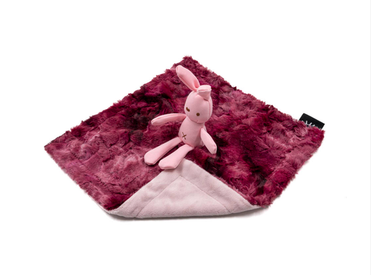 Smokey Merlot Pink Bunny Minky Lovey