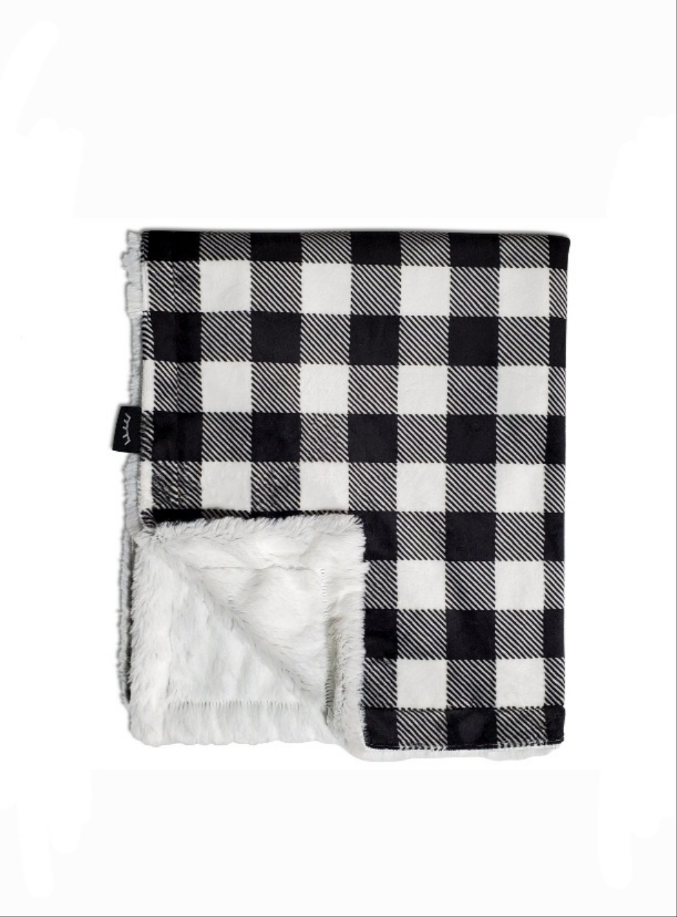 Plaid Black & White Minky Blanket