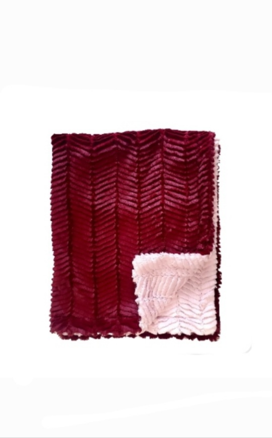 Ziggy Merlot Mauve Minky Blanket