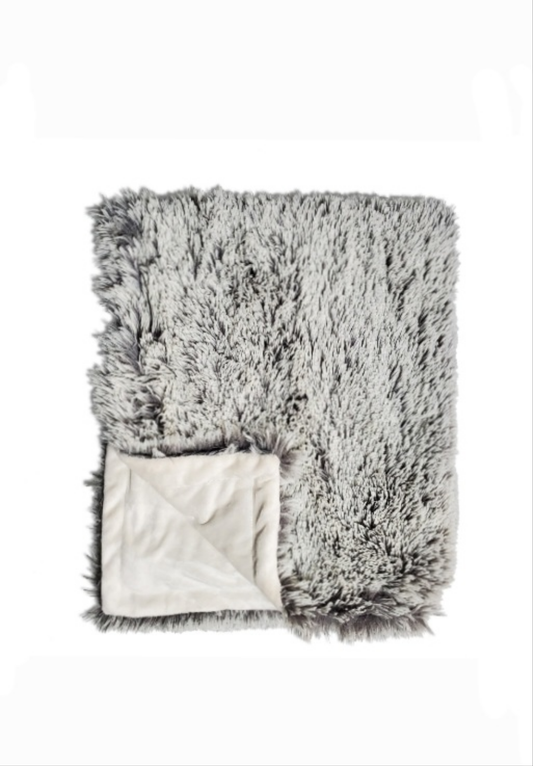 Shaggy Grey Minky Blanket