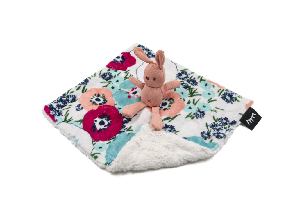 Floral Bunny Minky Lovey