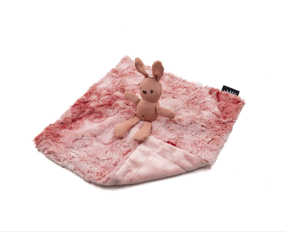 Smokey Coral Bunny Minky Lovey