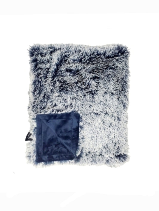 Shaggy Frosted Navy Minky Blanket