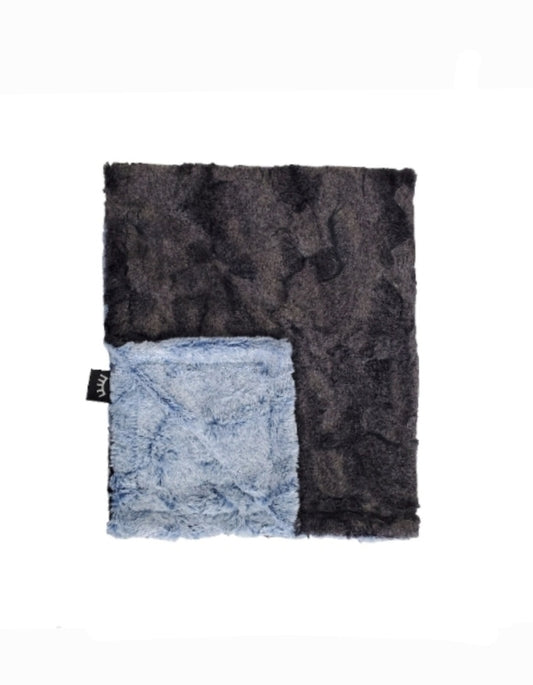 Frosted Denim Black Minky Blanket