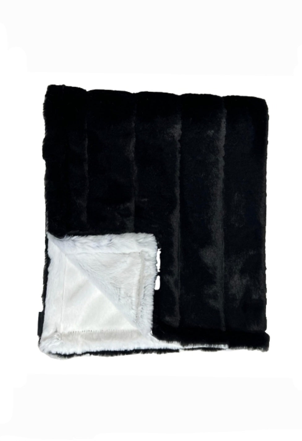 Fluffy Stripes Black Minky Blanket