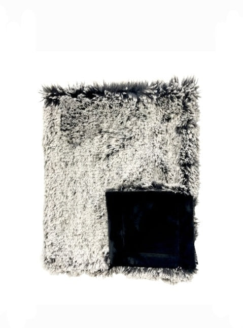 Shaggy Black & White Minky Blanket