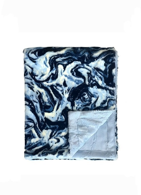 Marble Blues Minky Blanket