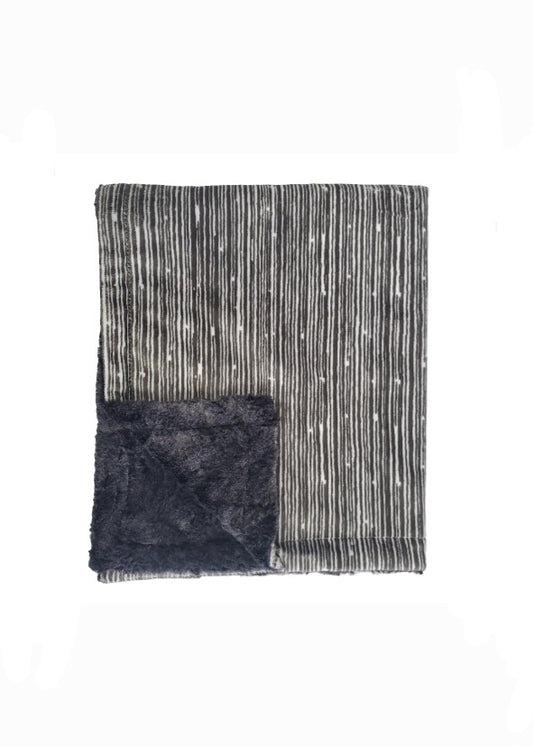 Stripes Midnight Minky Blanket