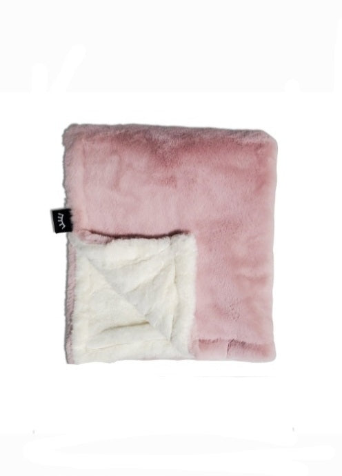 Fluffy Mauve Cream Minky Blanket