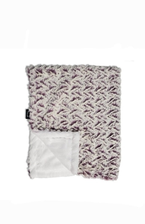 Lux Violet White Minky Blanket