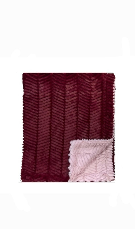 Ziggy Mauve Merlot Minky Blanket