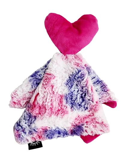 Zebra Cotton Candy Heart Minky Lovey