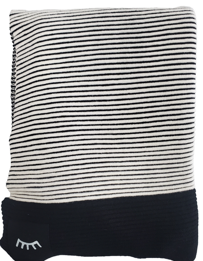 Stripes Black Cotton Knit Blanket 40"x40"