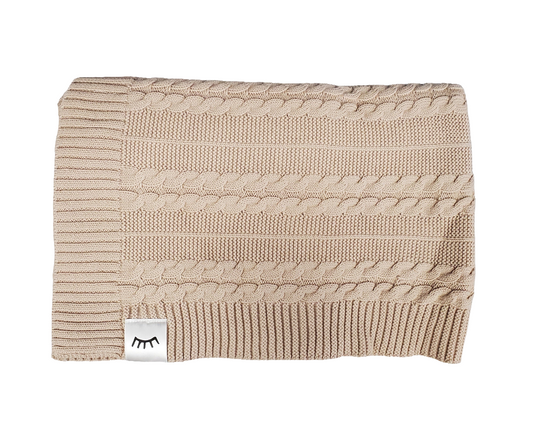 Cotton Knit Blanket - Taupe