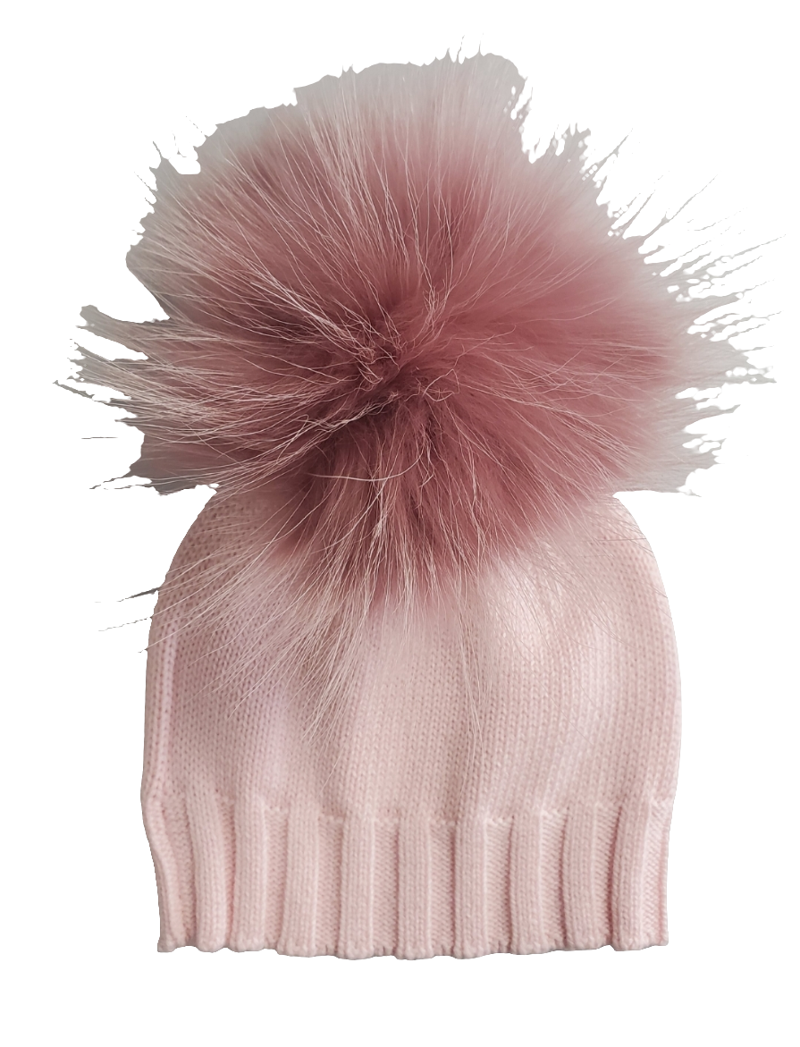 Cotton Knit Hat - 0-6 Mauve