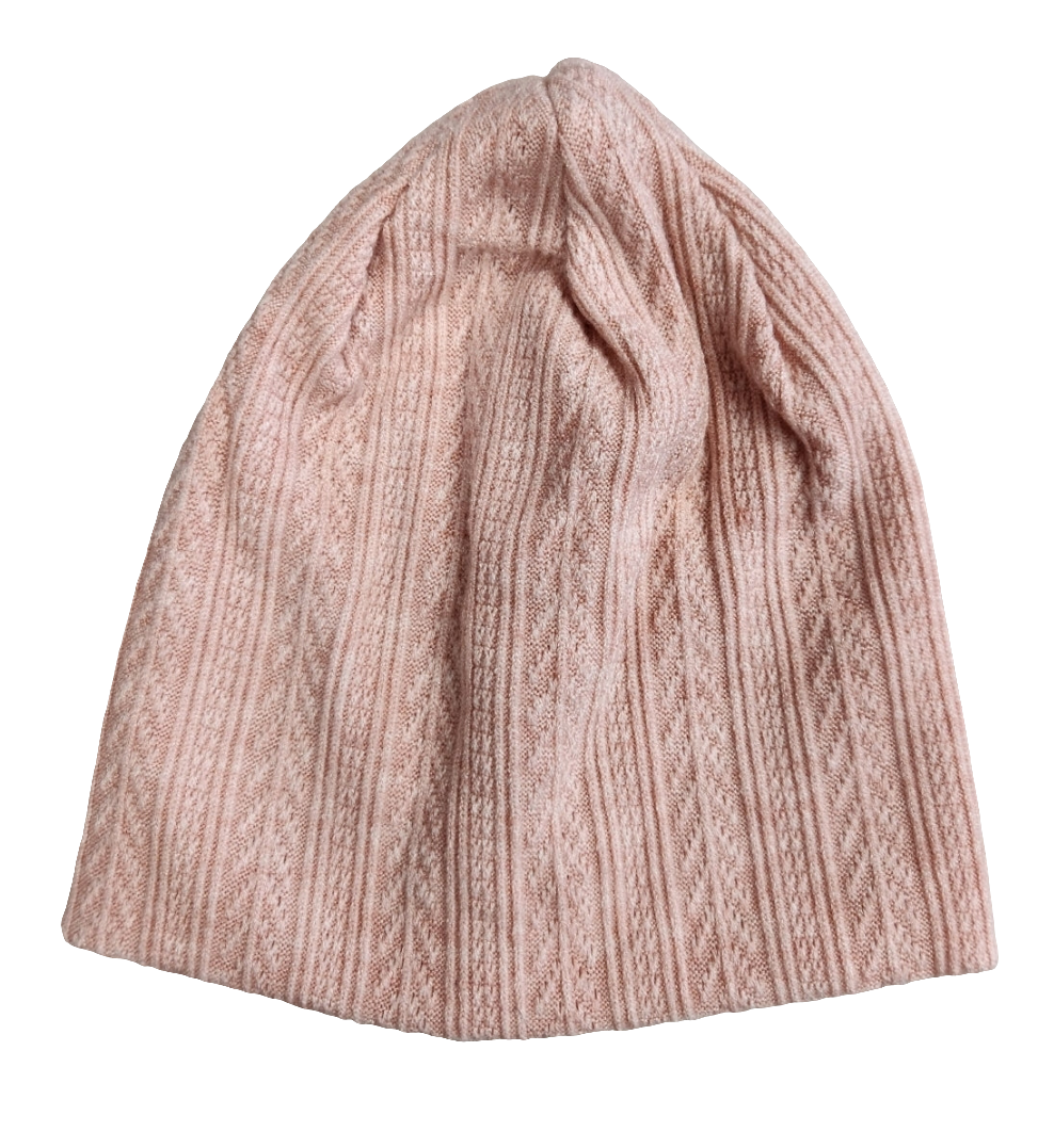 Cable Mauve Cotton Beanie Hat