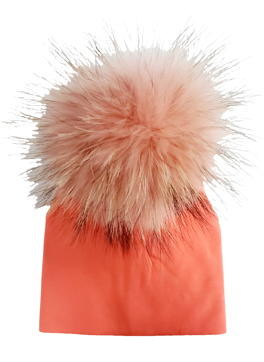 Pom Cotton Hat- Coral - 0-4 Months