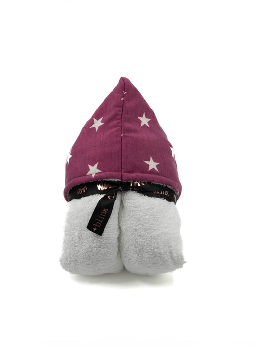 Magenta Stars Hooded Towel