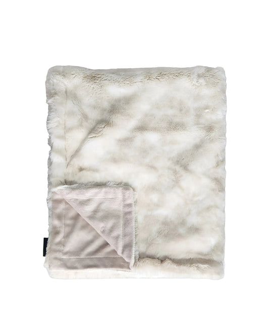 NEW Fluffy Tiedye Taupe Minky Blanket