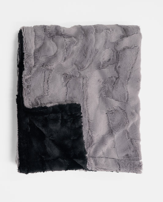 Cozy Charcoal Black Minky Baby Blanket