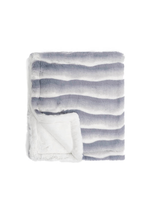 Plush Waves Silver Minky Blanket