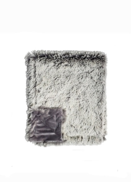 Shaggy Grey Minky Blanket