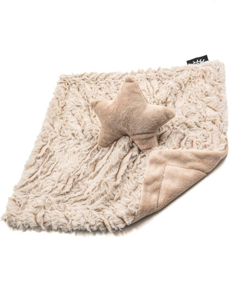 Zebra Taupe Star Minky Lovey