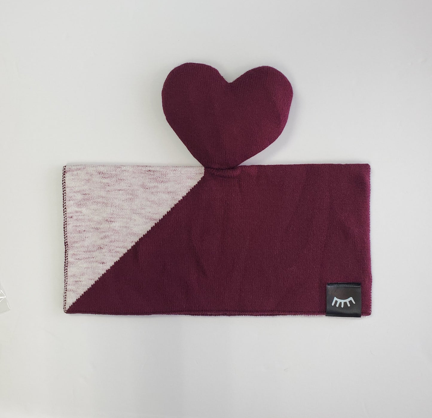 Merlot Heart Knit Lovey