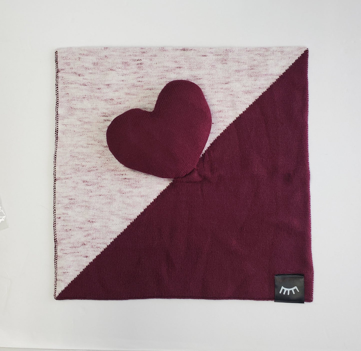 Merlot Heart Knit Lovey