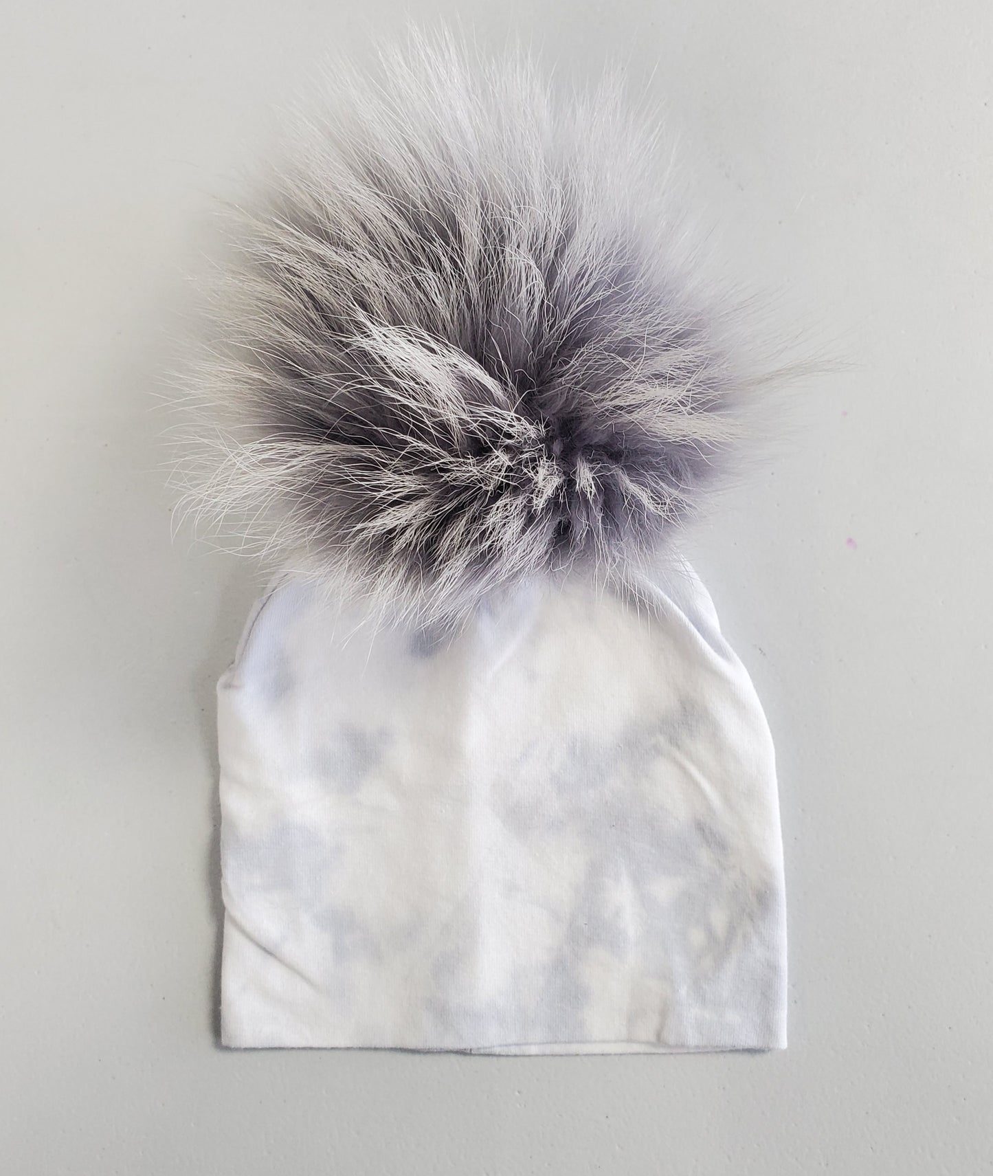 Tiedye Silver Cotton Pom Hat